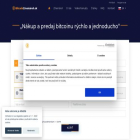 Скриншот главной страницы сайта bitcoinzmenaren.sk