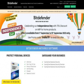 Скриншот главной страницы сайта bitdefender.in