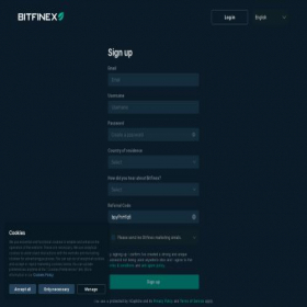 Скриншот главной страницы сайта bitfineks.com