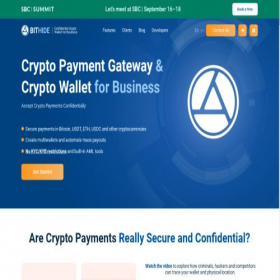 Скриншот главной страницы сайта bithide.io