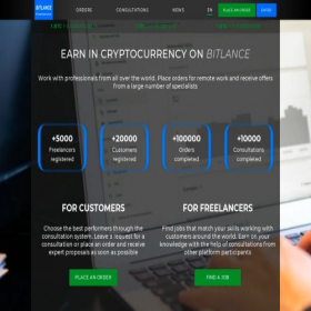 Скриншот главной страницы сайта bitlance.top
