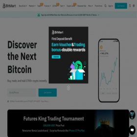 Скриншот главной страницы сайта bitmart.com