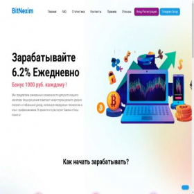 Скриншот главной страницы сайта bitnexim.cc