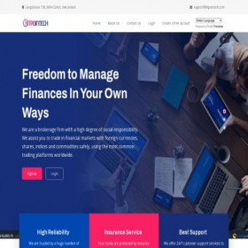 Скриншот главной страницы сайта bitpointech.com