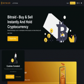 Скриншот главной страницы сайта bitraid.io