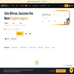Скриншот главной страницы сайта bitrue.com