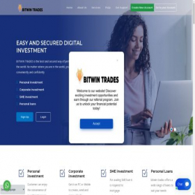 Скриншот главной страницы сайта bitwin-trades.com