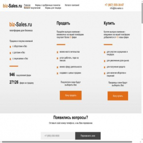Скриншот главной страницы сайта biz-sales.ru