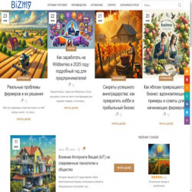 Скриншот главной страницы сайта bizmy.ru