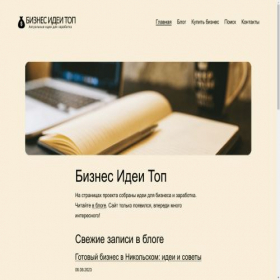 Скриншот главной страницы сайта biznes-idei-top.ru