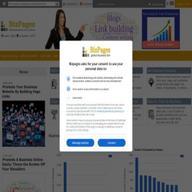 Скриншот главной страницы сайта bizpages.org