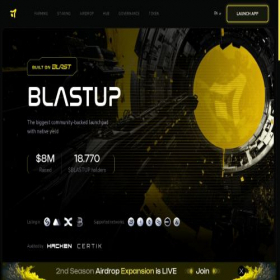 Скриншот главной страницы сайта blastup.io