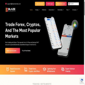 Скриншот главной страницы сайта blazemarkets.com