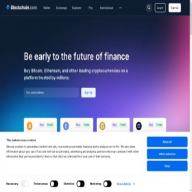 Скриншот главной страницы сайта blockchain.com