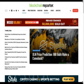 Скриншот главной страницы сайта blockchainreporter.net