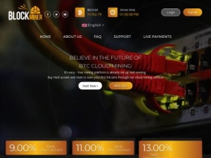 Скриншот главной страницы сайта blockminer.biz