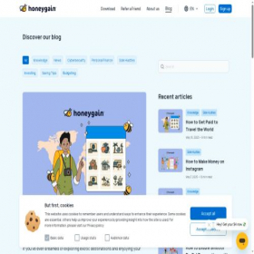 Скриншот главной страницы сайта blog.honeygain.com
