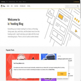 Скриншот главной страницы сайта blog.ishosting.com