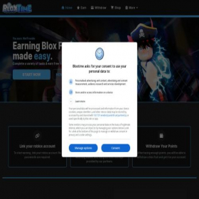 Скриншот главной страницы сайта bloxtime.com