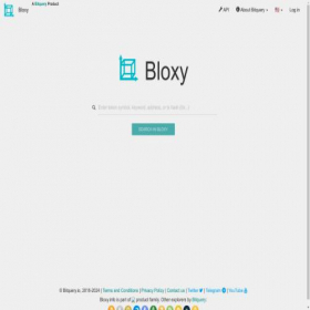 Скриншот главной страницы сайта bloxy.info