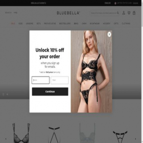 Скриншот главной страницы сайта bluebella.us