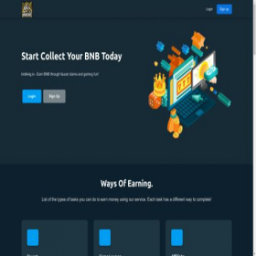 Скриншот главной страницы сайта bnbking.io