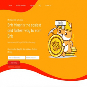 Скриншот главной страницы сайта bnbminer.io