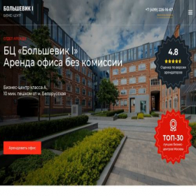Скриншот главной страницы сайта bolshevik.moscow