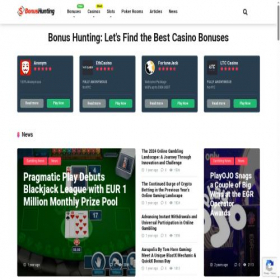 Скриншот главной страницы сайта bonushunting.net