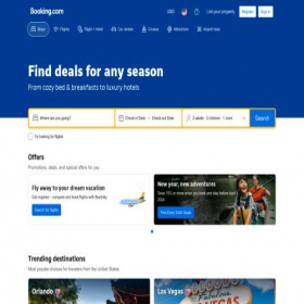 Скриншот главной страницы сайта booking.info