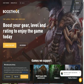 Скриншот главной страницы сайта boosthive.eu