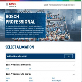 Скриншот главной страницы сайта bosch-professional.com