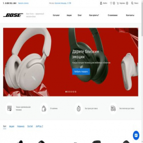 Скриншот главной страницы сайта bose-russia.ru