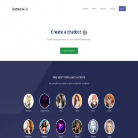Скриншот главной страницы сайта botmake.io