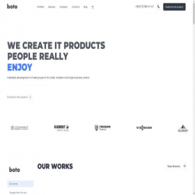 Скриншот главной страницы сайта boto.agency