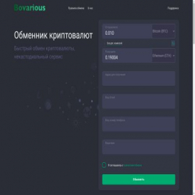 Скриншот главной страницы сайта bovarious.com