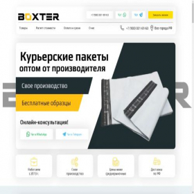 Скриншот главной страницы сайта boxter-paket.ru