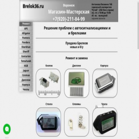 Скриншот главной страницы сайта brelok36.ru