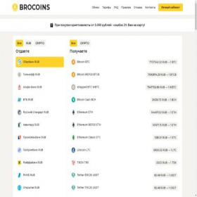 Скриншот главной страницы сайта brocoins.ru
