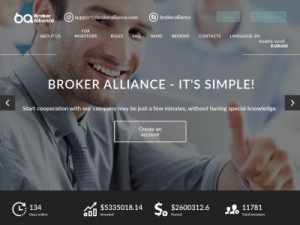 Скриншот главной страницы сайта broker-alliance.com