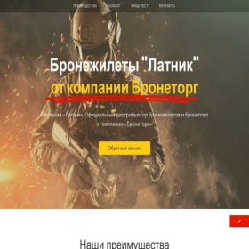 Скриншот главной страницы сайта bronikrf.ru