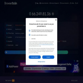 Скриншот главной страницы сайта browserscan.net