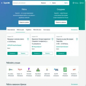 Скриншот главной страницы сайта bryansk.superjob.ru