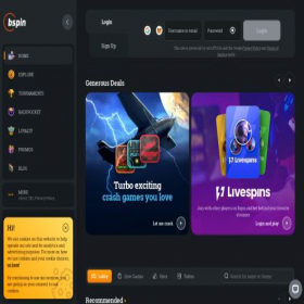 Скриншот главной страницы сайта bspin.io