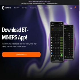 Скриншот главной страницы сайта bt-miners.com