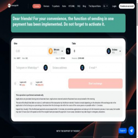 Скриншот главной страницы сайта btcchange24.com