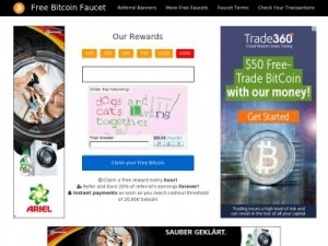 Скриншот главной страницы сайта btcfaucet.co