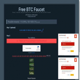 Скриншот главной страницы сайта btcfaucet.in