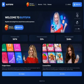 Скриншот главной страницы сайта buffspin.com
