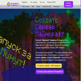 Скриншот главной страницы сайта bungee.host